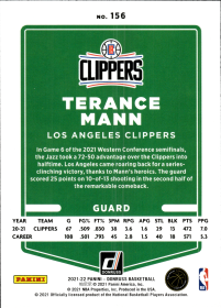 Terance Mann - Panini Donruss Base Set 2021-22, Nr. 156