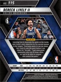 Dereck Lively II - Panini Mosaic Base Set 2024-25, Nr. 115