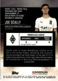 Joe Scally - Topps Stadium Club Chrome Bundesliga Base Set 2021-22, Nr. 83