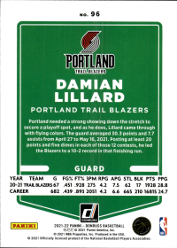 Damian Lillard - Panini Donruss Base Set 2021-22, Nr. 96