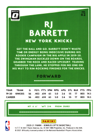 RJ Barrett - Panini Donruss Optic Base Set 2020-21, Nr. 62