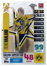 Erling Haaland - Topps Chrome Match Attax Bundesliga Saison-Superstar 2020-21, Nr. 158