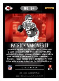 Patrick Mahomes II - Panini Illusions Base Set 2021, Nr. 24