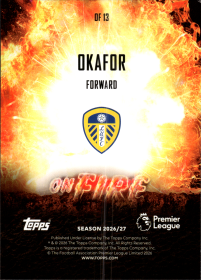 Noah Okafor - Topps Flagship Premier League On Fire 2026-27, Nr. OF 13 – Insert