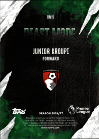 Junior Kroupi - Topps Flagship Premier League Beast Mode 2026-27, Nr. BM 5 – Insert