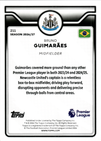 Bruno Guimarães - Topps Flagship Premier League Base Set 2026-27, Nr. 211