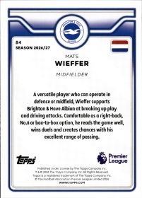 Mats Wieffer - Topps Flagship Premier League Base Set 2026-27, Nr. 84