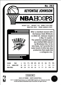 Keyontae Johnson - Panini Hoops Base Set 2023-24, Nr. 263 – Rookie Card