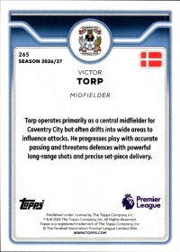 Victor Torp - Topps Flagship Premier League Base Set 2026-27, Nr. 265