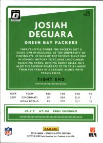 Josiah Deguara - Panini Donruss Optic Base Set 2020, Nr. 142 – Rookie Card