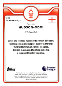 Callum Hudson-Odoi - Topps Flagship Premier League Base Set 2026-27, Nr. 228