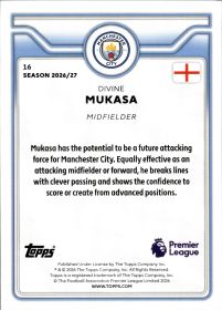 Divine Mukasa - Topps Flagship Premier League Future Stars 2026-27, Nr. 16