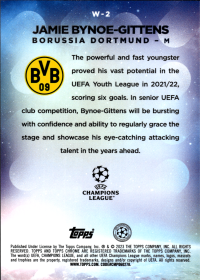 Jamie Bynoe-Gittens - Topps Chrome UEFA Club Competitions Wonderkids 2022-23, Nr. W-2 – Rookie Card