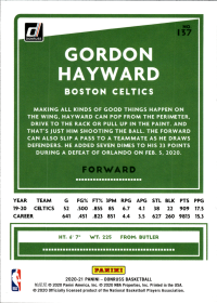 Gordon Hayward - Panini Donruss Base Set 2020-21, Nr. 137