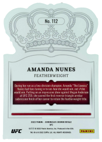 Amanda Nunes - Panini Chronicles UFC Crown Royale 2022, Nr. 112