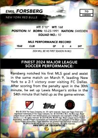 Emil Forsberg - Topps Finest MLS Base Set 2024, Nr. 70