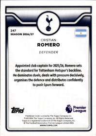 Cristian Romero - Topps Flagship Premier League Base Set 2026-27, Nr. 247