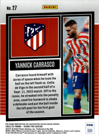 Yannick Carrasco - Panini Score FIFA Base Set 2022-23, Nr. 27