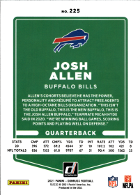 Josh Allen - Panini Donruss Base Set 2021, Nr. 225 – Photo Variation