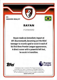 Rayan - Topps Flagship Premier League Base Set 2026-27, Nr. 61 – Rookie Card
