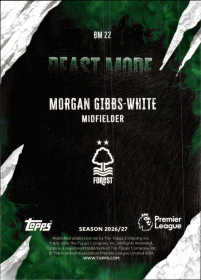 Morgan Gibbs-White - Topps Flagship Premier League Beast Mode 2026-27, Nr. BM 22 – Insert