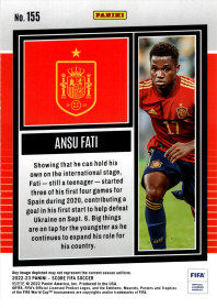Ansu Fati - Panini Score FIFA Base Set 2022-23, Nr. 155