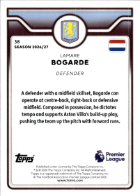 Lamare Bogarde - Topps Flagship Premier League Base Set 2026-27, Nr. 38