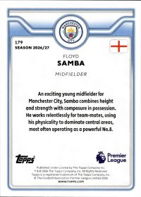 Floyd Samba - Topps Flagship Premier League Base Set 2026-27, Nr. 179 – Rookie Card