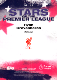 Ryan Gravenberch - Topps Flagship Premier League Stars of the Premier League 2026-27, Nr. SPL 13 – Insert
