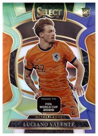 Luciano Valente - Panini Select FIFA Road to World Cup Terrace 2025-26, Nr. 87 – Rookie Card, Teal and Blue