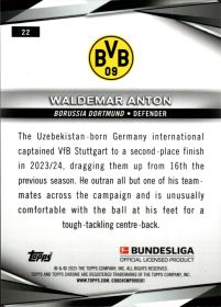 Waldemar Anton - Topps Chrome Sapphire Bundesliga Base Set 2024-25, Nr. 22