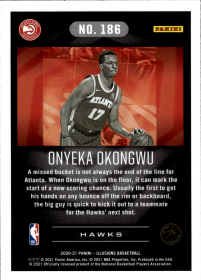 Onyeka Okongwu - Panini Illusions Base Set 2020-21, Nr. 186 – Rookie Card