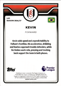Kevin - Topps Flagship Premier League Base Set 2026-27, Nr. 145