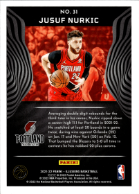 Jusuf Nurkic - Panini Illusions Base Set 2021-22, Nr. 31