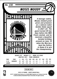 Moses Moody - Panini Hoops Base Set 2022-23, Nr. 230