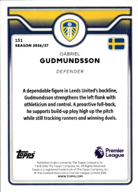 Gabriel Gudmundsson - Topps Flagship Premier League Base Set 2026-27, Nr. 151