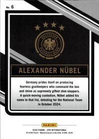 Alexander Nübel - Panini DFB International Base Set 2026, Nr. 6