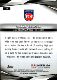Omar Traoré - Topps Chrome Bundesliga Base Set 2024-25, Nr. 42