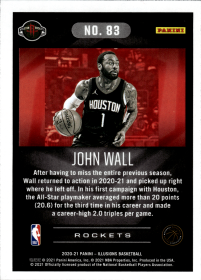 John Wall - Panini Illusions Base Set 2020-21, Nr. 83