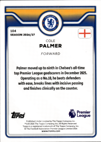 Cole Palmer - Topps Flagship Premier League Base Set 2026-27, Nr. 104