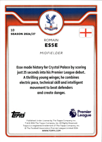 Romain Esse - Topps Flagship Premier League Future Stars 2026-27, Nr. 10
