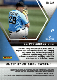 Trevor Rogers - Panini Mosaic Base Set 2021, Nr. 237 – Rookie Card
