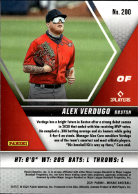 Alex Verdugo - Panini Mosaic Base Set 2021, Nr. 200