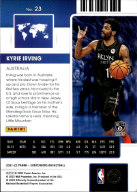 Kyrie Irving - Panini Contenders International Ticket 2021-22, Nr. 23
