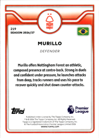 Murillo - Topps Flagship Premier League Base Set 2026-27, Nr. 219