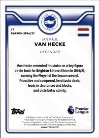 Jan Paul van Hecke - Topps Flagship Premier League Base Set 2026-27, Nr. 77