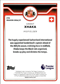 Granit Xhaka - Topps Flagship Premier League Base Set 2026-27, Nr. 236