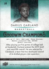 Darius Garland - Upper Deck Goodwin Champions Base Set 2021, Nr. 30