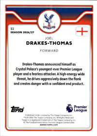 Joél Drakes-Thomas - Topps Flagship Premier League Future Stars 2026-27, Nr. 11