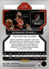 Norman Powell - Panini Prizm Base Set 2021-22, Nr. 119